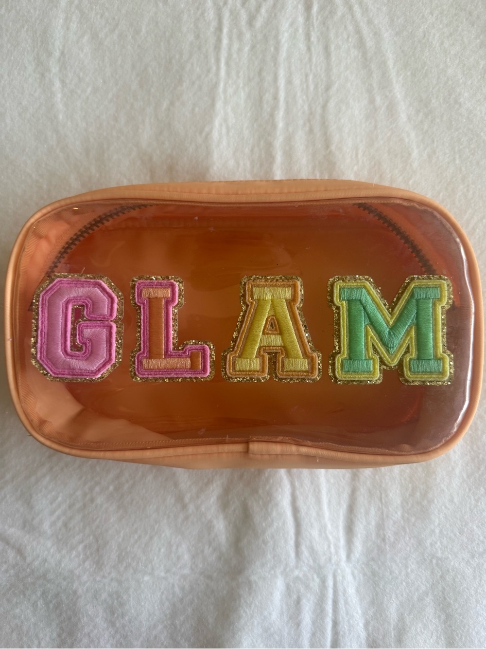 Stoney Clover Lane x Target GLAM Patch Clear Small Pouch Bag Orange